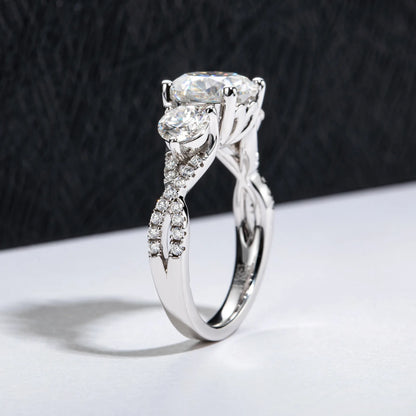 MuShan Designer Jewelry 925 Sterling Silver Ring VVS Moissanite Promise Ring for Daughter 18K Gold Plated MST Patent Fine Rings