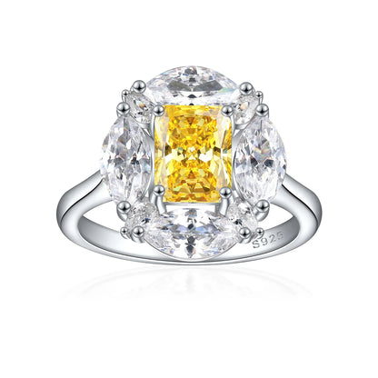Bague de mariage MuShan Jewelry en argent sterling 925 avec diamant à haute teneur en carbone, cadeau de Noël, cadeau pour elle, bagues pour femmes, joaillerie fine