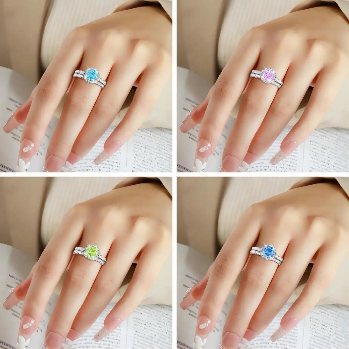 Bague de mariage MuShan Jewelry en argent sterling 925 avec diamant à haute teneur en carbone, cadeau de Noël, bijoux fins pour femmes