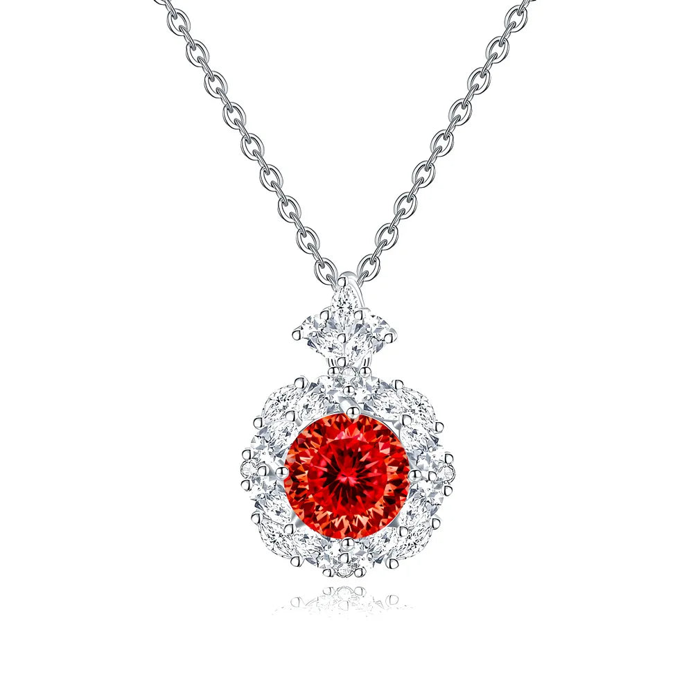 MuShan Jewelry 925 Sterling Silver Necklace Pendant Chain HCD Gemstones Glamorous Style Luxury Jewelry Women Necklaces Jewelry