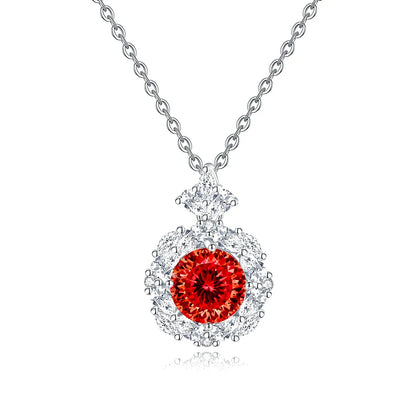 MuShan Jewelry 925 Sterling Silver Necklace Pendant Chain HCD Gemstones Glamorous Style Luxury Jewelry Women Necklaces Jewelry