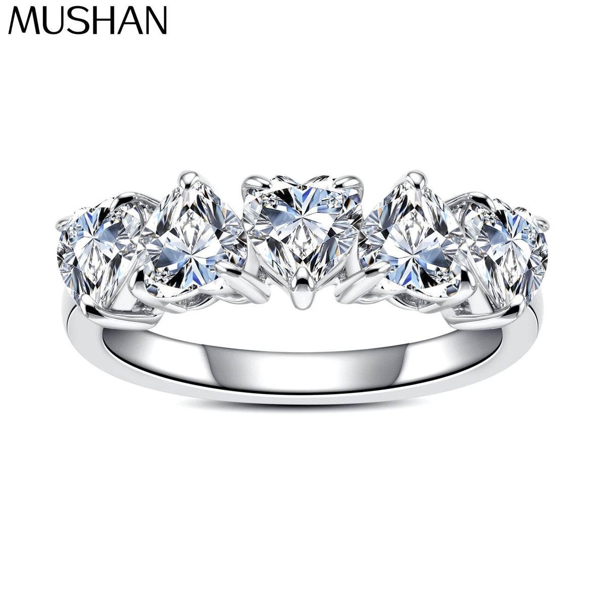 MuShan Brand Jewelry 925 Sterling Silver Ring VVS Moissanite Delicate Ring for Women 18K Gold Plated MST Patent Jewellery