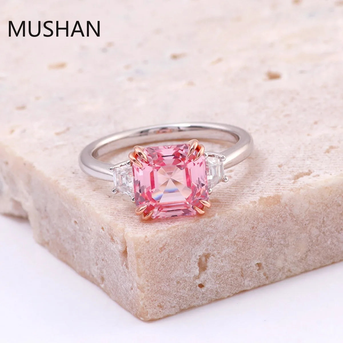MUSHAN Luxury Custom 14K 18K Gold Rings Band Jewelry With Moissanite Diamond Lab Grown Gemstones Diamond Wedding Ring For Women