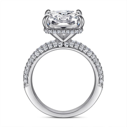 MuShan Jewelry 925 Sterling Silver Rings Bands Engagement Ring 5A Cubic Zirconia Elegant Anniversary Rings Bands  Women Gift