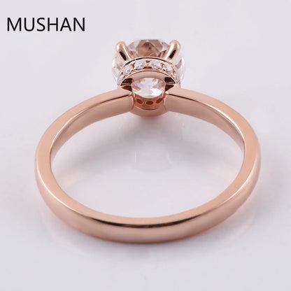 MUSHAN Luxury Custom 14K 18K Gold Rings Band Jewelry With Moissanite Diamond Lab Grown Gemstones Diamond Wedding Ring For Women