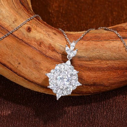 MuShan Brand Jewelry 925 Sterling Silver Necklace Zircon 7A Choker Vacation Ladies 18K Real Gold Plated Premium Jewelry Pendant