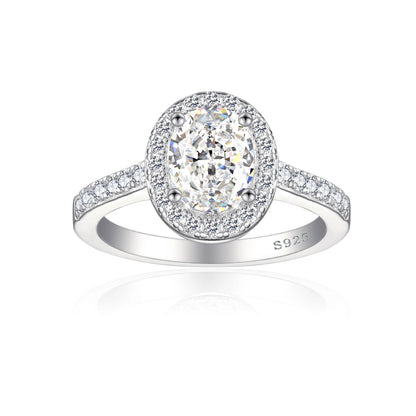 MuShan Jewelry 925 Sterling Silver Ring Wedding Band High Carbon Diamond Classic Style Glamorous Style Women Rings Fine Jewelry