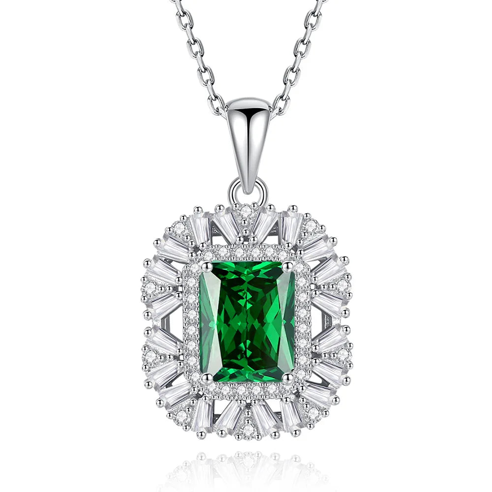 MUSHAN Luxury Jewelry S925 Sterling Silver Yellow Diamond Sugar Cube Jewelry Pendant Necklace Female Ice Flower Cut High Carbon