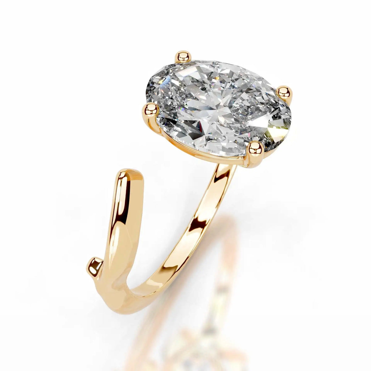 MUSHAN Bespoke Luxury Jewelry 925 Sterling Silver Ring D VVS1 Moissanite Ring for Women 18K Gold Plated MST Patent Fine Jewelry