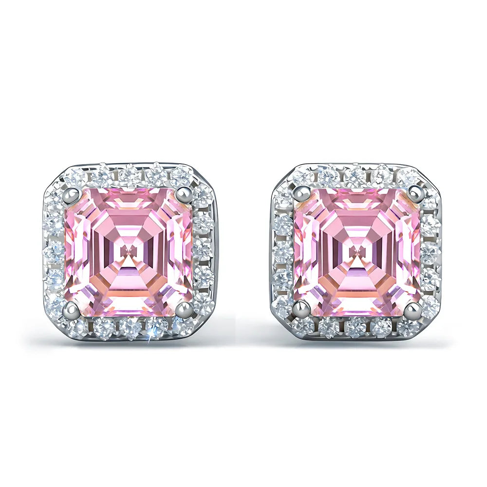 MuShan Jewelry 925 Sterling Silver Stud Earrings Dangle HCD Gemstones Anniversary Gift Mother Day Gift Women Earring Fine Jewelr