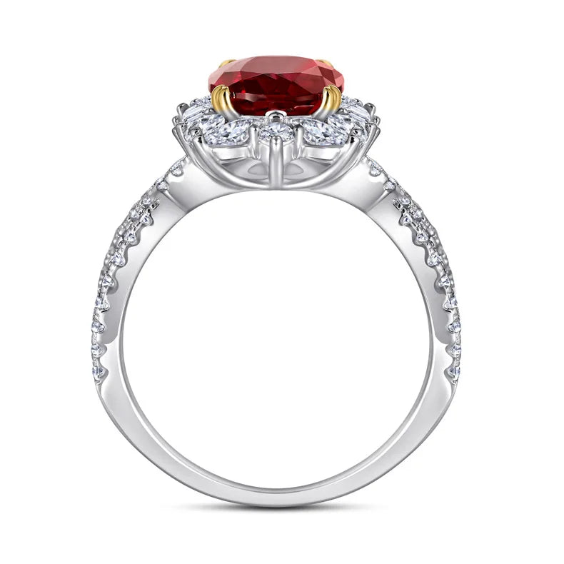 Anillo de boda de plata de ley 925 de MuShan Jewelry, anillo con diamante de alto carbono, regalo para damas de honor, estilo moderno, anillos para mujer, joyería fina