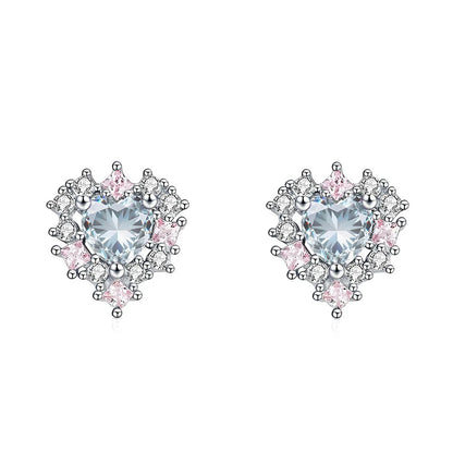 MuShan Jewelry 925 Sterling Silver Stud Earrings Dangle High Carbon Diamond Bridal Shower Modern Women Earring Fine Jewelry