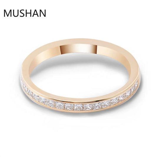 MUSHAN Luxury Custom 14K 18K Gold Rings Band Jewelry With Moissanite Diamond Lab Grown Gemstones Diamond Wedding Ring For Women