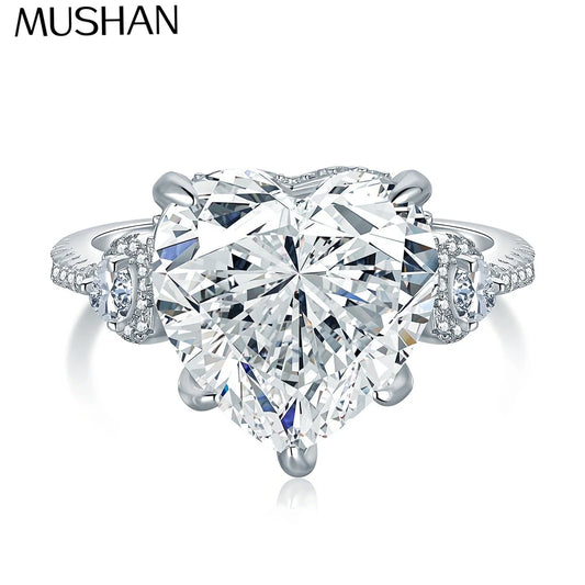 MuShan Designer Jewelry 925 Sterling Silver Ring VVS Moissanite Gift Ring for Spouse 18K Gold Plated MST Patent Fine Jewellery