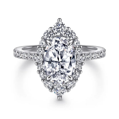 MuShan Brand Jewelry 925 Sterling Silver Ring Cubic Zirconia 7A Round Daytime Women 18K Real Gold Plated Fine Jewelry Rings
