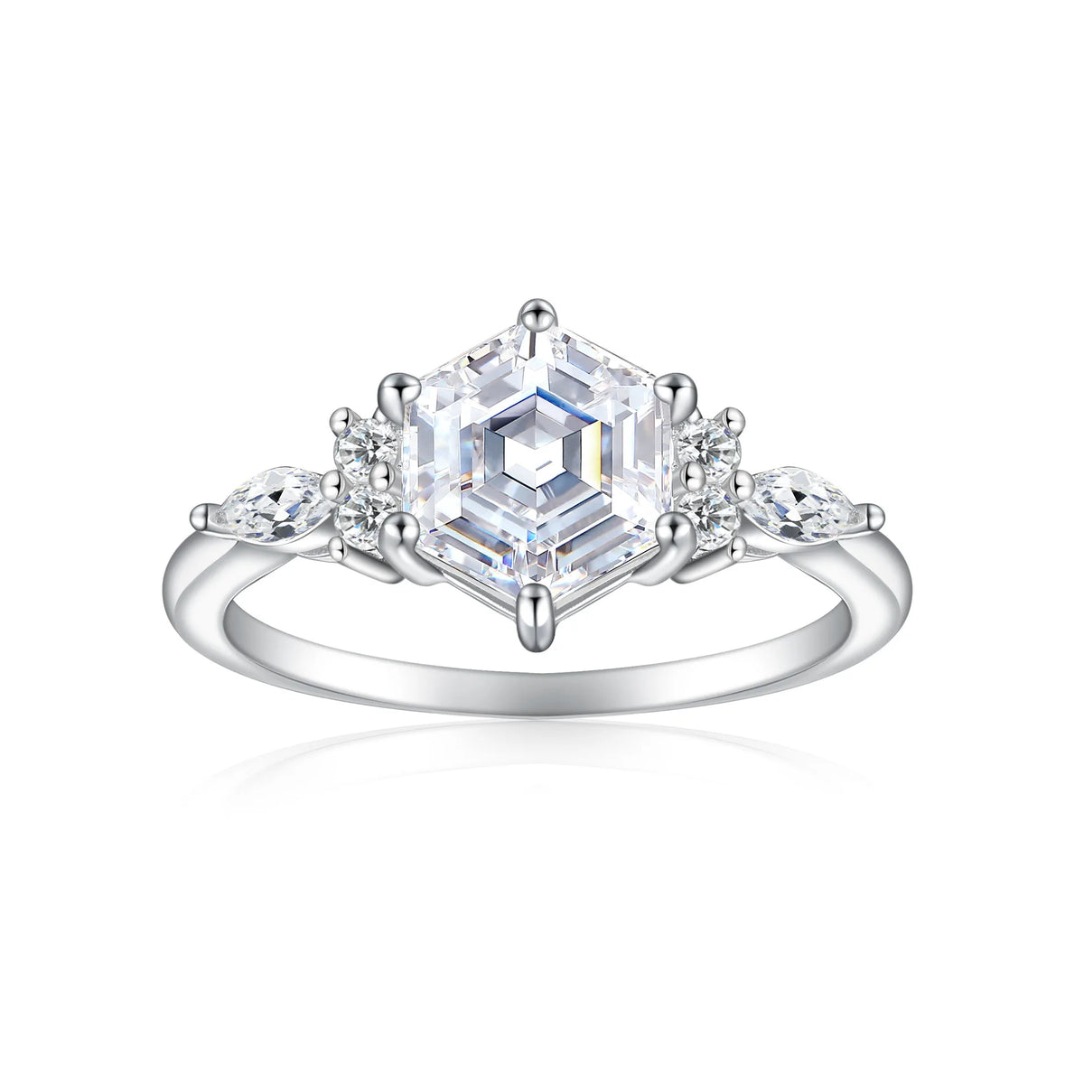 MuShan Jewelry 925 Sterling Silver Ring Wedding Band High Carbon Diamond Party Cocktail Bridal Shower Women Rings Fine Jewelry