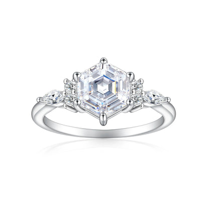 MuShan Jewelry 925 Sterling Silver Ring Wedding Band High Carbon Diamond Party Cocktail Bridal Shower Women Rings Fine Jewelry