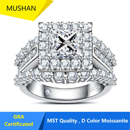 MUHAN Luxury Jewelry  925 Sterling Silver Ring Wedding Band  Women GRA Certificate Moissanite Diamond Rings D Color Fine Jewelry
