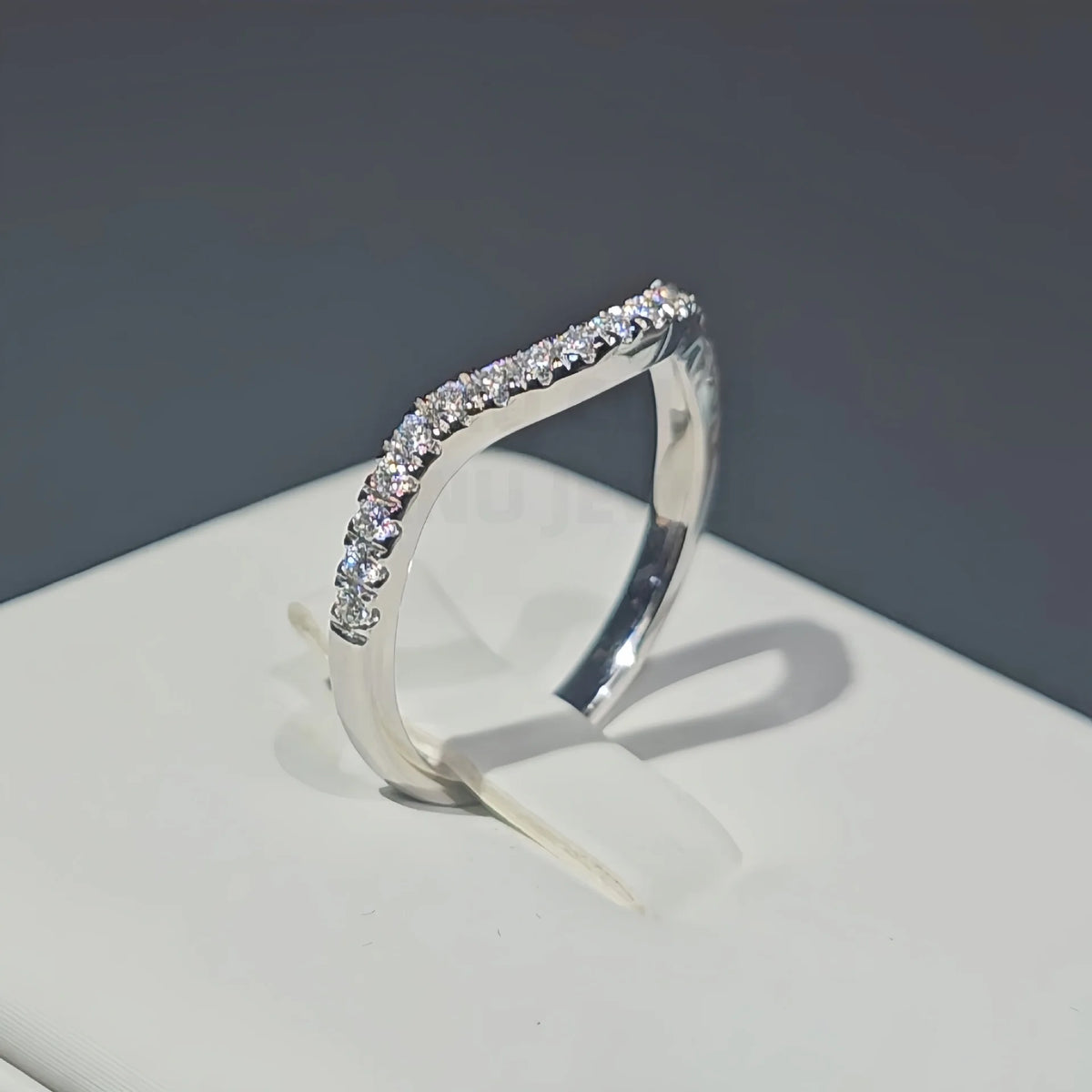 Anillo de joyería de lujo MuShan de plata de ley 925 con moissanita redonda, anillo navideño para dama bañado en oro de 18K, anillos finos con patente MST