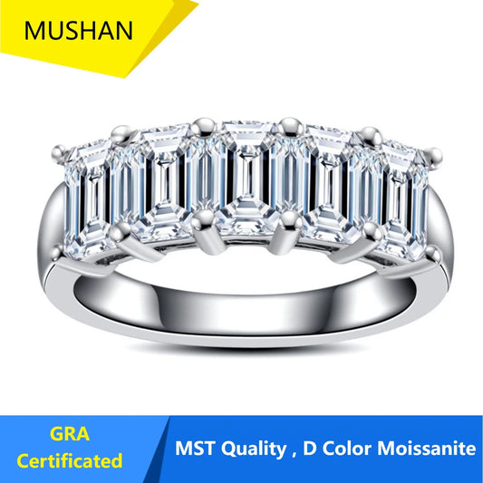 MUHAN Luxury Jewelry  925 Sterling Silver Ring Wedding Band  Women GRA Certificate Moissanite Diamond Rings D Color Fine Jewelry