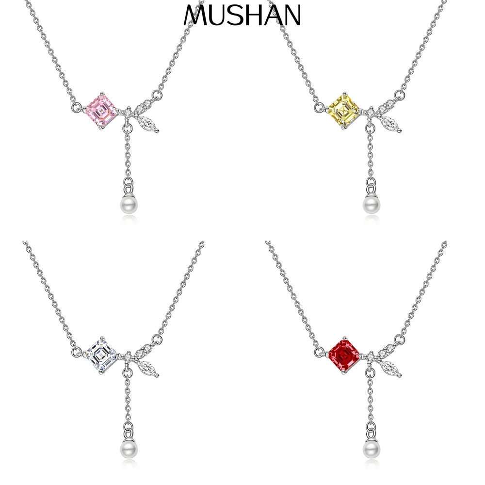 MuShan Jewelry 925 Sterling Silver Necklace Pendant Chain HCD Gemstones Vintage Style Best Friend Gift Women Necklaces Jewelry