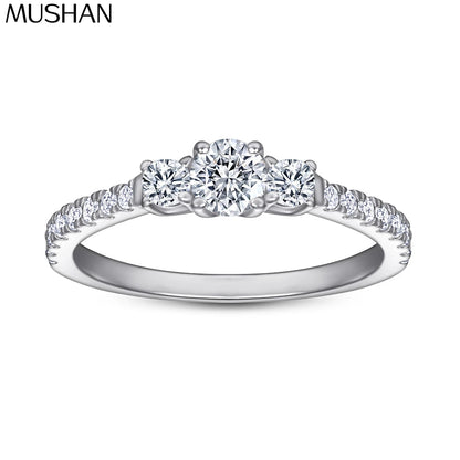 Bague de mariage MuShan Jewelry en argent sterling 925 avec diamant haute teneur en carbone, style minimaliste, cadeau pour femme, bijoux raffinés