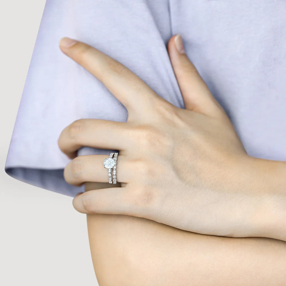 Bague de mariage MuShan Jewelry en argent sterling 925, pierres précieuses HCD, cadeau pour la fête des mères, bague minimaliste pour femme, bijou raffiné