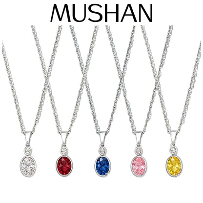 Collar de plata de ley 925 de joyería a medida MUSHAN, colgante de moissanita color D VVS, joyería fina para novia, plata de ley 925 con diamante