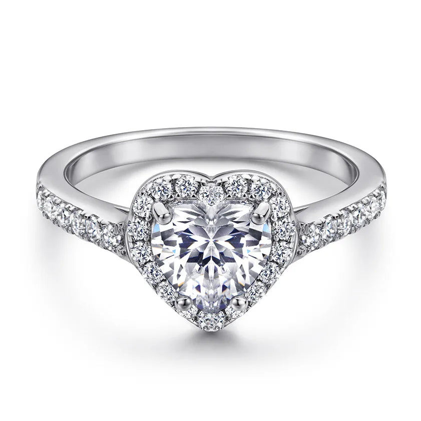 MuShan Jewelry 925 Sterling Silver Simple Engagement Ring 7A Cubic Zirconia Rings Bands Anniversary Rings Bands  Women Gift