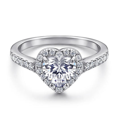 MuShan Jewelry 925 Sterling Silver Simple Engagement Ring 7A Cubic Zirconia Rings Bands Anniversary Rings Bands  Women Gift