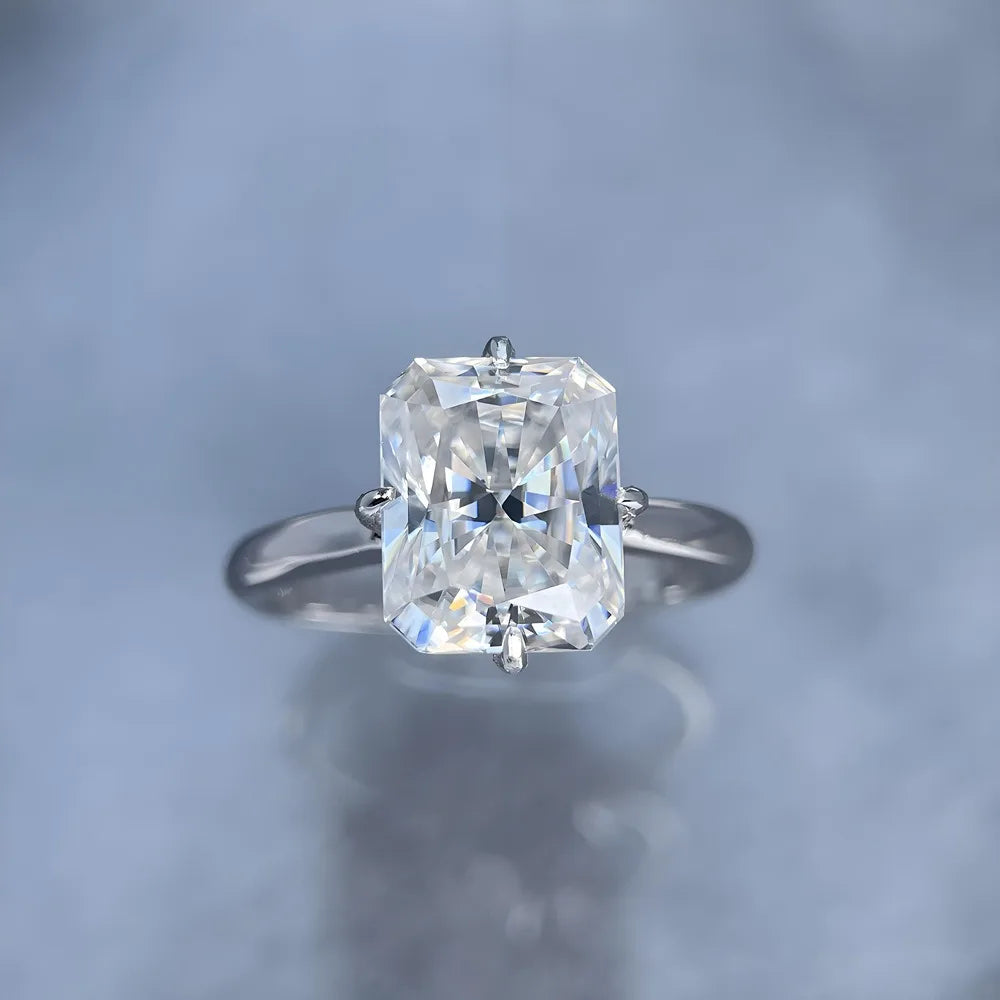 MUSHAN Luxury Jewelry 925 Sterling Silver Ring Band Women GRA Certificated Moissanite Diamond Emerald D Color Rings Fine Jewelry