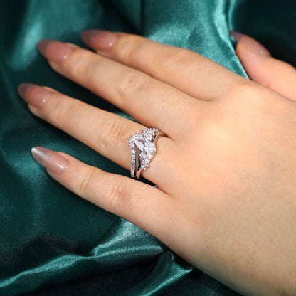 Bague MuShan en argent sterling 925, zircon de grade 5A en forme de cœur, bijou romantique pour femme, plaqué or 18 carats, bijou raffiné