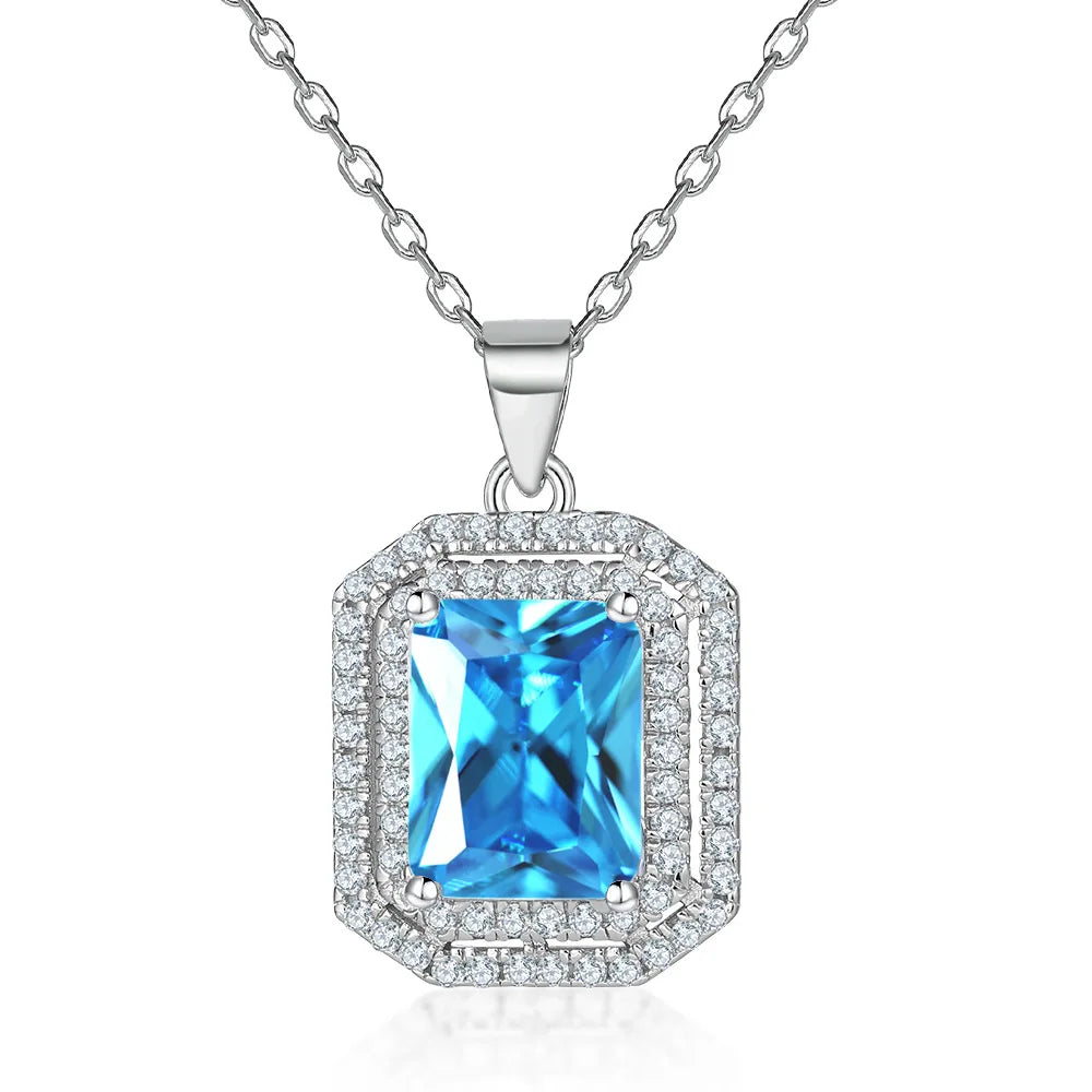 Collar de plata de ley 925 marca MuShan, colgante de joyería premium para mujer con circonita de grado 7A, diseño halo, bañado en oro real para el día a día.