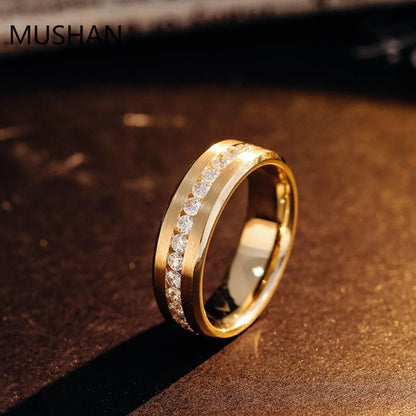 MUSHAN Luxury Custom 14K 18K Gold Rings Band Jewelry With Moissanite Diamond Lab Grown Gemstones Diamond Wedding Ring For Women