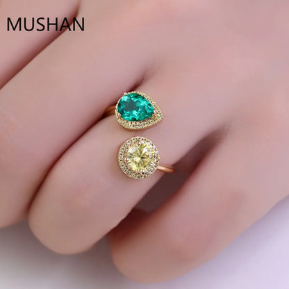 MUSHAN Luxury Custom 14K 18K Gold Rings Band Jewelry With Moissanite Diamond Lab Grown Gemstones Diamond Wedding Ring For Women