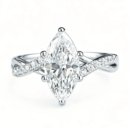 MuShan Designer Jewelry 925 Sterling Silver Ring D Color Moissanite Promise Ring for Women 18K Real Gold Plated MST Patent Rings