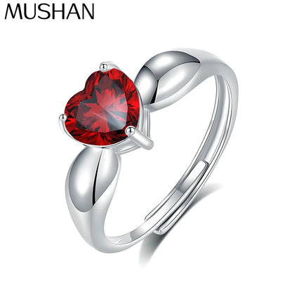 MuShan Jewelry 925 Sterling Silver Ring Wedding Band High Carbon Diamond Bridal Shower  Her Gift Women Rings Fine Jewelry