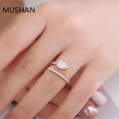 MUSHAN Luxury Custom 14K 18K Gold Rings Band Jewelry With Moissanite Diamond Lab Grown Gemstones Diamond Wedding Ring For Women