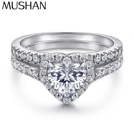 Anillo de compromiso sencillo de plata de ley 925 de MuShan Jewelry, anillo con circonita cúbica 7A, alianzas de aniversario, regalo para mujer