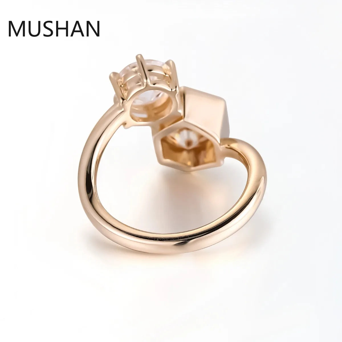 MUSHAN Luxury Custom 14K 18K Gold Rings Band Jewelry With Moissanite Diamond Lab Grown Gemstones Diamond Wedding Ring For Women
