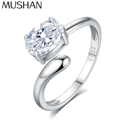 MuShan Jewelry 925 Sterling Silver Ring Wedding Band HCD Gemstones Bachelorette Gift Romantic Style Women Rings Fine Jewelry