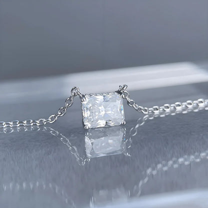 MuShan Luxury Jewelry 925 Sterling Silver Drop Y Necklace Floral Moissanite Formal Platinum Plated for Sister MST Patent Drop Ys
