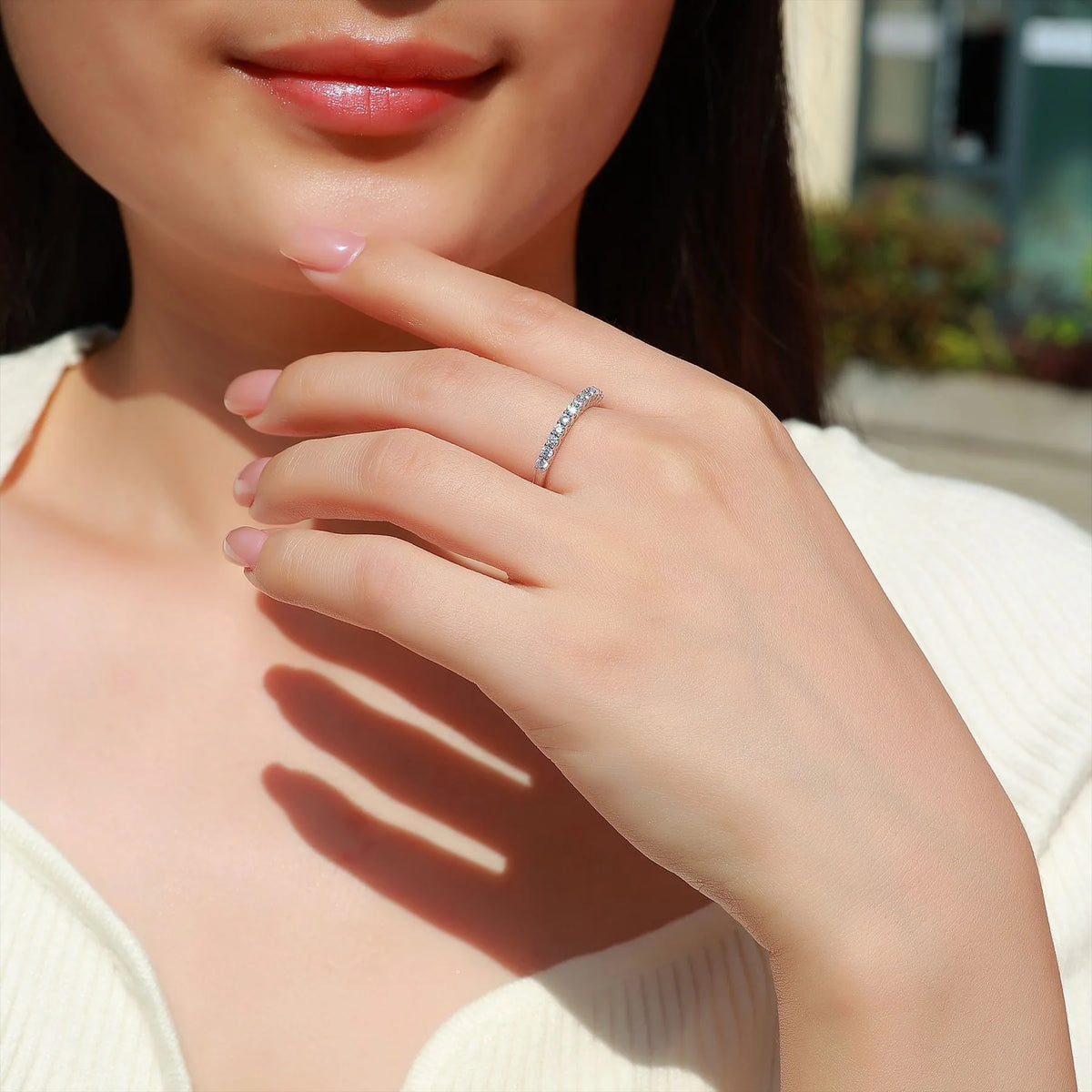 MUSHAN Luxury Jewelry 925 Sterling Silver Ring Band Women GRA Certificated Moissanite Diamond Emerald D Color Rings Fine Jewelry