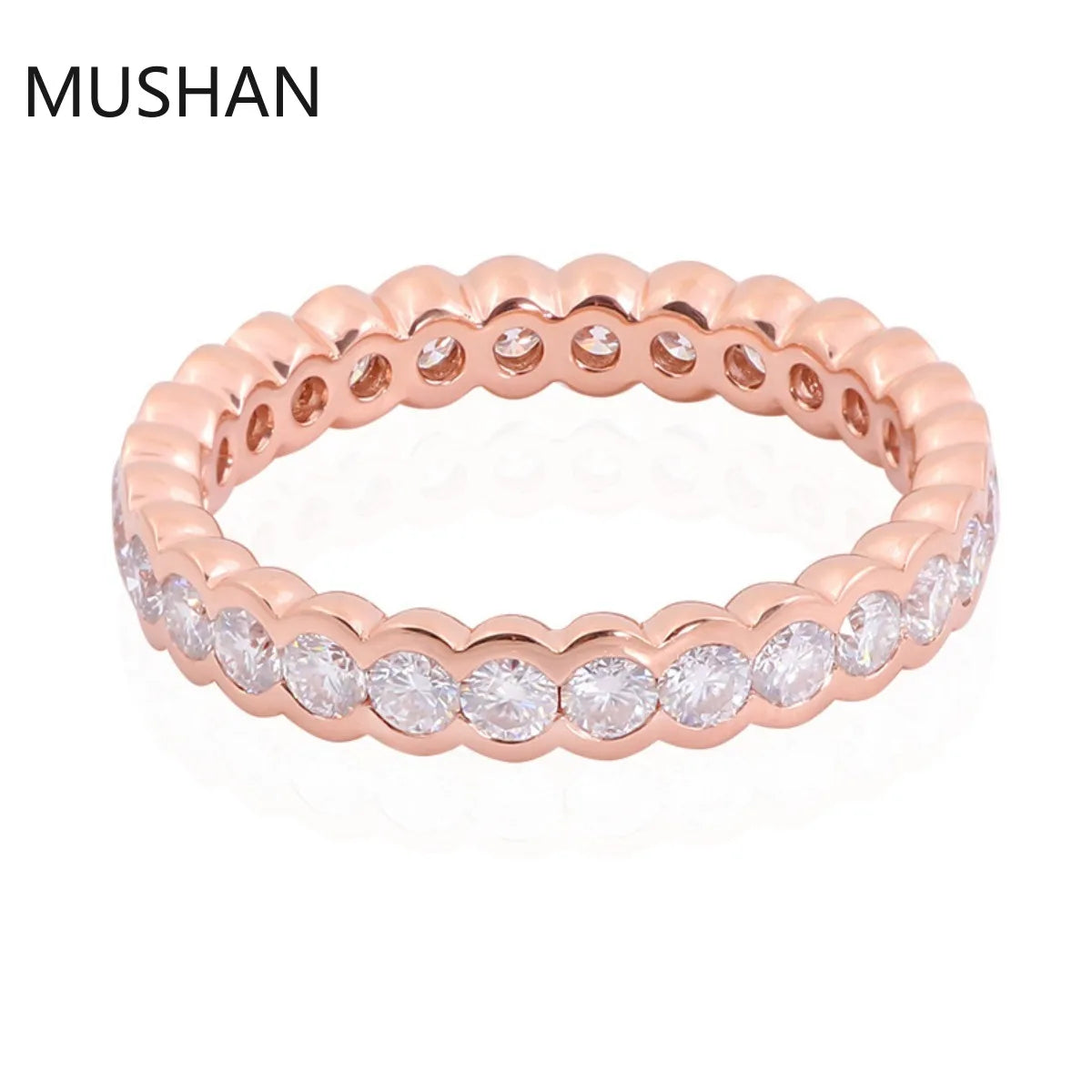 Anillos de boda de lujo MUSHAN de 14K y 18K, hechos a medida, con moissanita y piedras preciosas cultivadas en laboratorio, para mujer