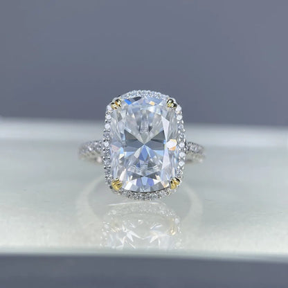 Bague MUSHAN Luxury Jewelry en argent sterling 925 pour femme, diamant moissanite taille émeraude certifié GRA, couleur D, joaillerie fine