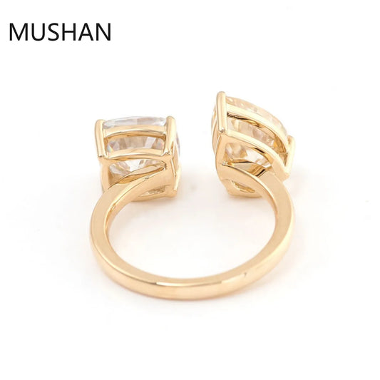 MUSHAN Luxury Custom 14K 18K Gold Rings Band Jewelry With Moissanite Diamond Lab Grown Gemstones Diamond Wedding Ring For Women