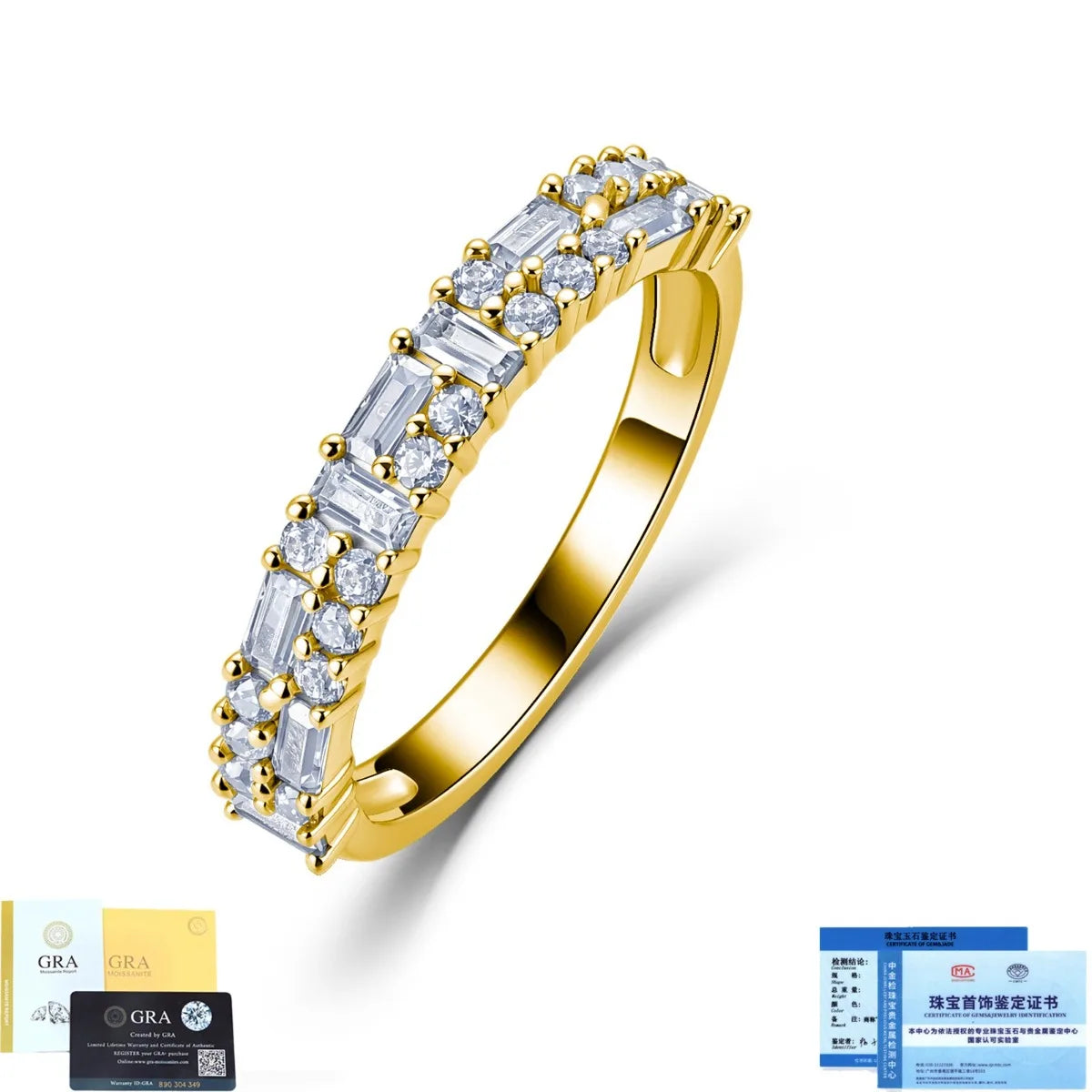 MUSHAN Luxury Jewelry 925 Sterling Silver Ring Band Women GRA Certificated Moissanite Diamond Emerald D Color Rings Fine Jewelry