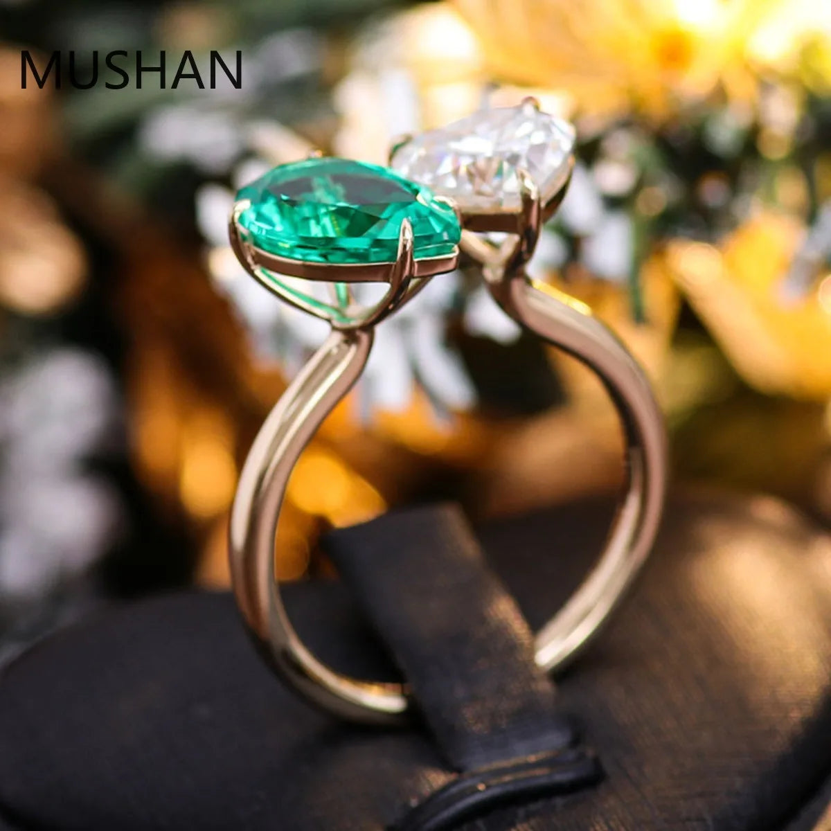 MUSHAN Luxury Custom 14K 18K Gold Rings Band Jewelry With Moissanite Diamond Lab Grown Gemstones Diamond Wedding Ring For Women