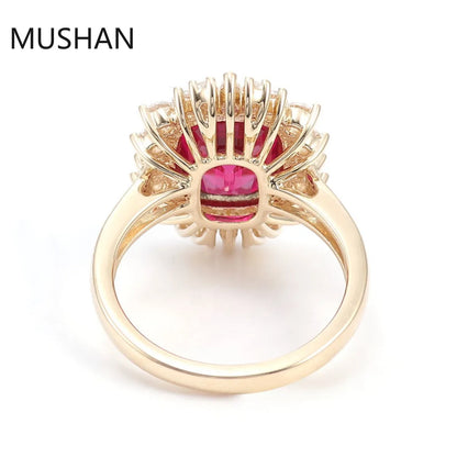 MUSHAN Luxury Custom 14K 18K Gold Rings Band Jewelry With Moissanite Diamond Lab Grown Gemstones Diamond Wedding Ring For Women