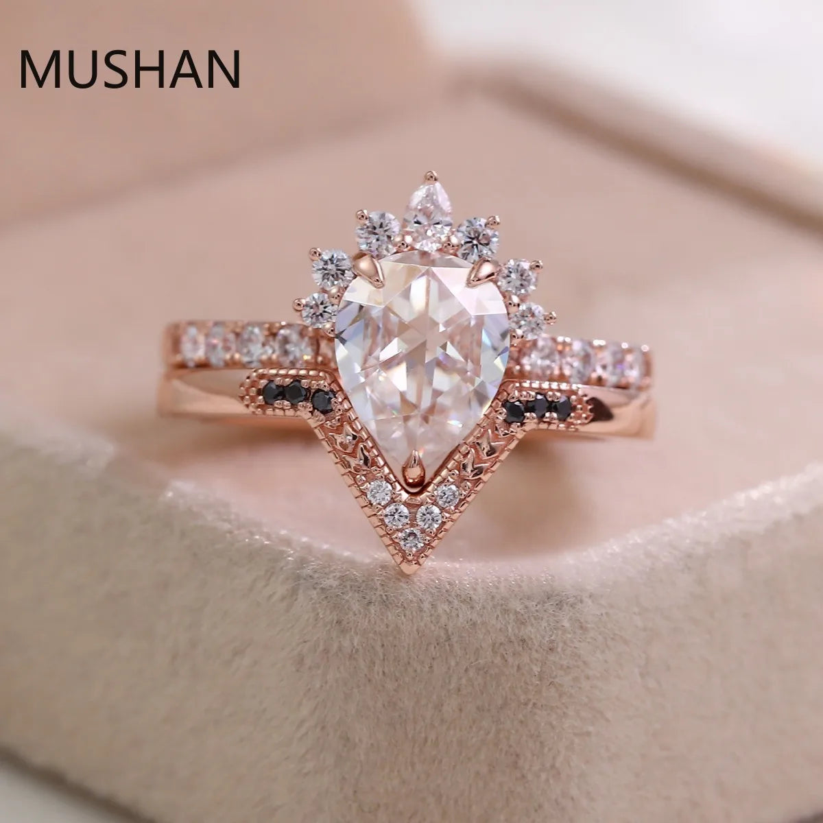 MUSHAN Luxury Custom 14K 18K Gold Rings Band Jewelry With Moissanite Diamond Lab Grown Gemstones Diamond Wedding Ring For Women